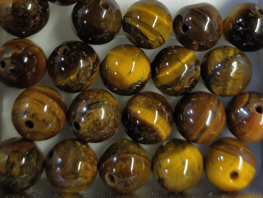 Tigers eye round beads 4-8.5mm