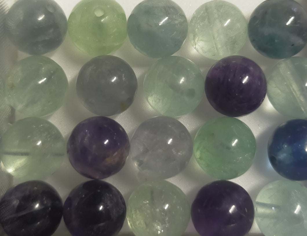 Rainbow Fluorite round beads 6-6.5mm  8-8.5mm