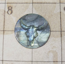 Load image into Gallery viewer, Labradorite carved ox cabochon
