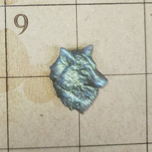 Load image into Gallery viewer, Labradorite wolf head cabochons
