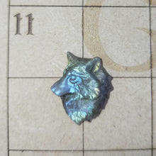 Load image into Gallery viewer, Labradorite wolf head cabochons
