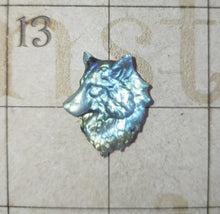 Load image into Gallery viewer, Labradorite wolf head cabochons
